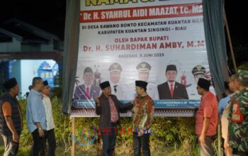 Begini Adab Bupati Suhardiman Minta DPR RI Syahrul Aidi Bantu Selamatkan Jembatan-Arena Pacu Jalur