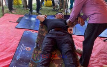 Bupati Suhardiman Cek Kesehatan di Posko Terpadu BPBD Kuansing Tepian Nyiur Melambai