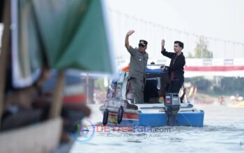 Bupati Suhardiman dan Putra Mahkota Sapa Masyarakat di Arena Pacu Jalur 2025