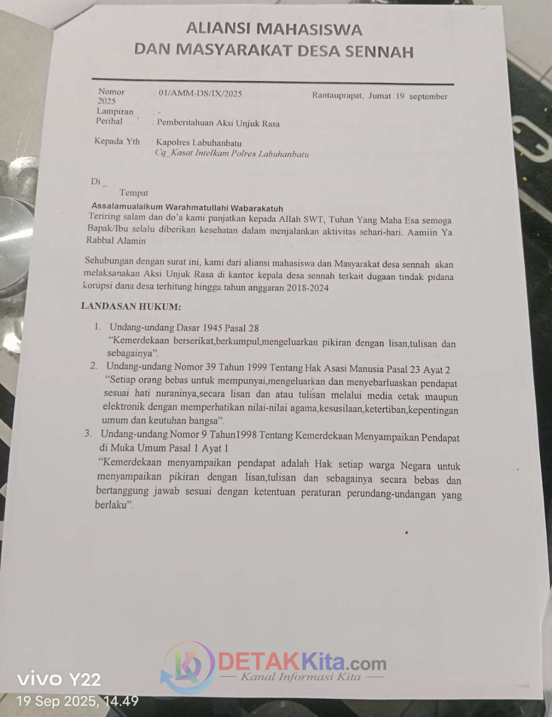 Diduga Korupsi Dana Desa, Warga dan Mahasiswa Desa Sennah Serukan Copot Kades