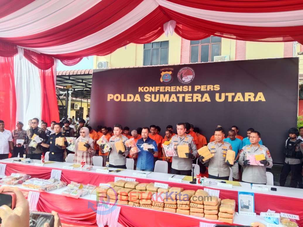 Polda Sumut Ungkap 862 Kasus Narkoba, Sita 145 Kg Sabu dan Puluhan Ribu Ekstasi