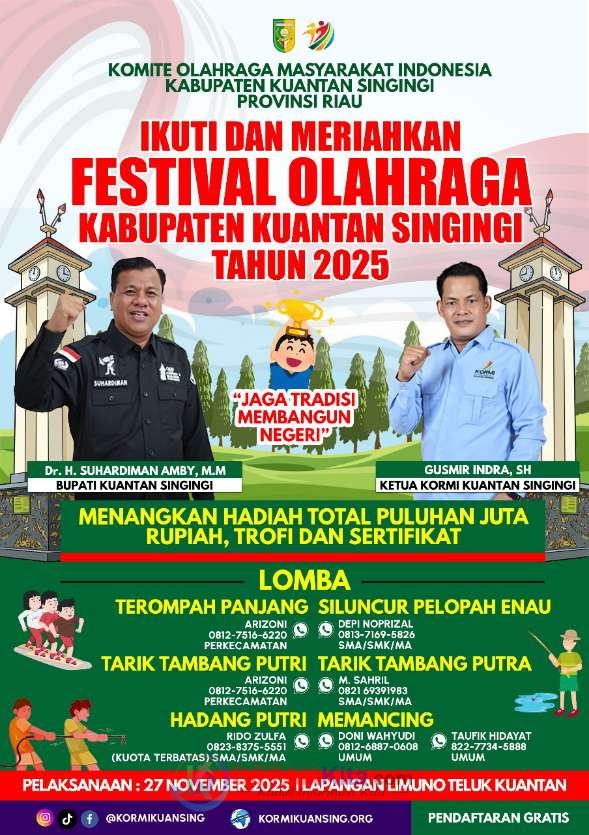 Festival Olahraga Kuansing 2025: Tradisi, Riuh Tawa, dan Semangat Warga Siap Pecah
