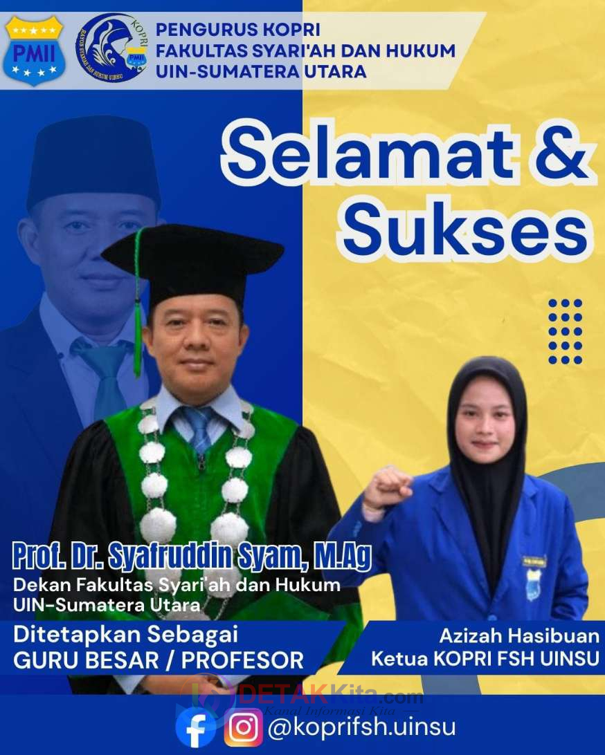 Dari Kampus untuk Negeri: KOPRI PMII FSH UIN Sumut Apresiasi Prof. Syafrudin Syam Raih Gelar Guru Besar