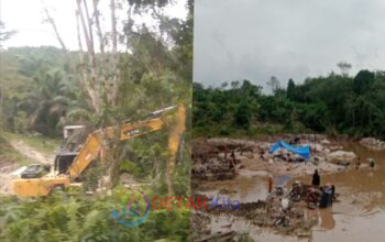 PETI Setingkai Diduga Menggila di Benai, Excavator Bekerja Tak Jauh dari Polsek: Warga Tantang APH Jangan Tutup Mata