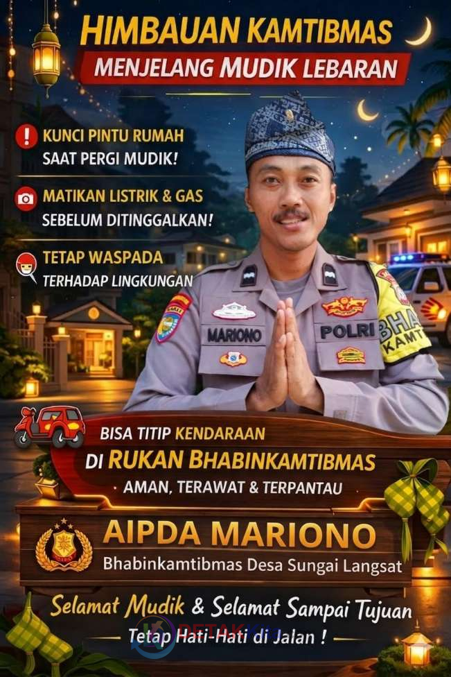 Mudik Lebaran 2026! Bhabinkamtibmas Aipda Mariono Ingatkan Warga: Kunci Rumah dan Cek Kendaraan—Jangan Sampai Celaka di Jalan