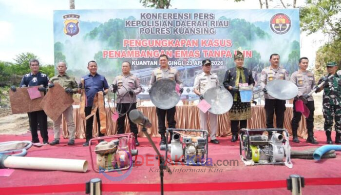 GASPOL ZERO PETI! Polda Riau Sikat Tambang Ilegal di Kuansing: 43 Tersangka Disikat — 1.167 Rakit Dimusnahkan—Lingkungan Diselamatkan!