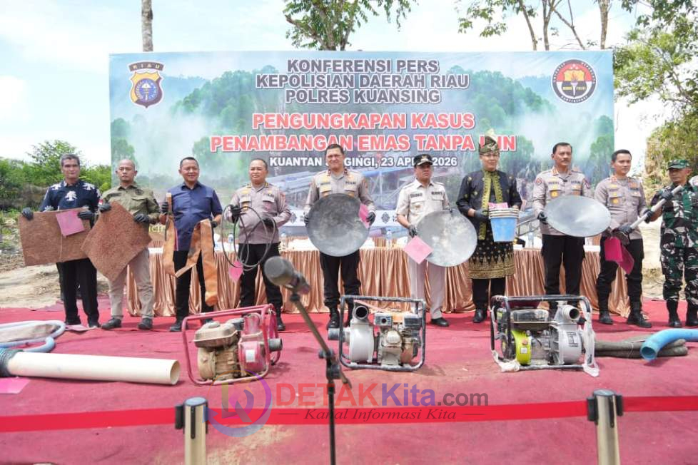 GASPOL ZERO PETI! Polda Riau Sikat Tambang Ilegal di Kuansing: 43 Tersangka Disikat — 1.167 Rakit Dimusnahkan—Lingkungan Diselamatkan!