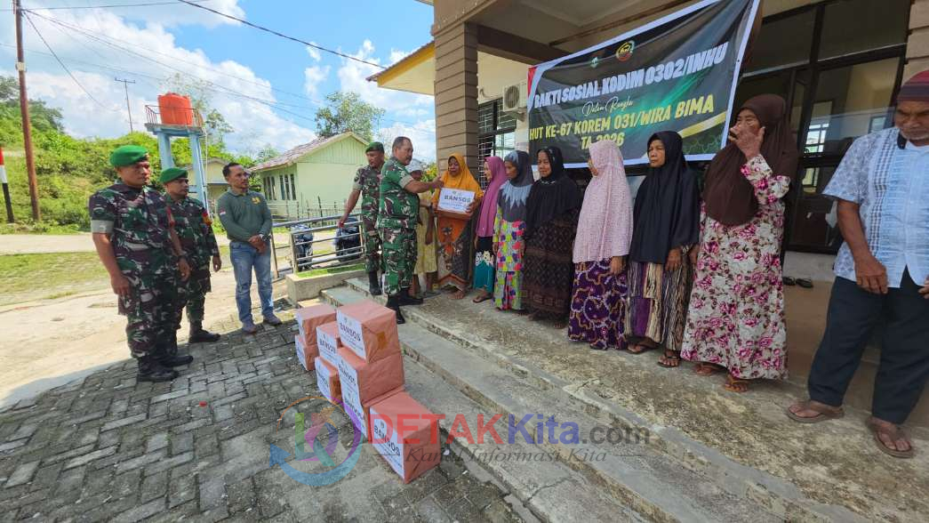 HUT KOREM 031/WB KE-67! TNI Turun Langsung Bagikan Bansos—Warga Haru