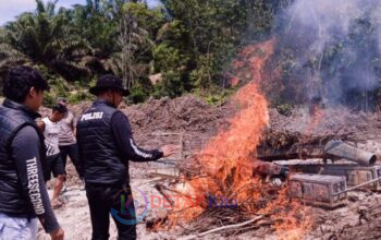 TAK LAGI SETENGAH HATI!—Polsek Benai Bakar 4 Rakit PETI di Jirak — Jawab Sorotan Tajam Publik