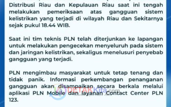 Listrik Padam Massal di Riau—PLN Turun Tangan Selidiki Gangguan Sistem