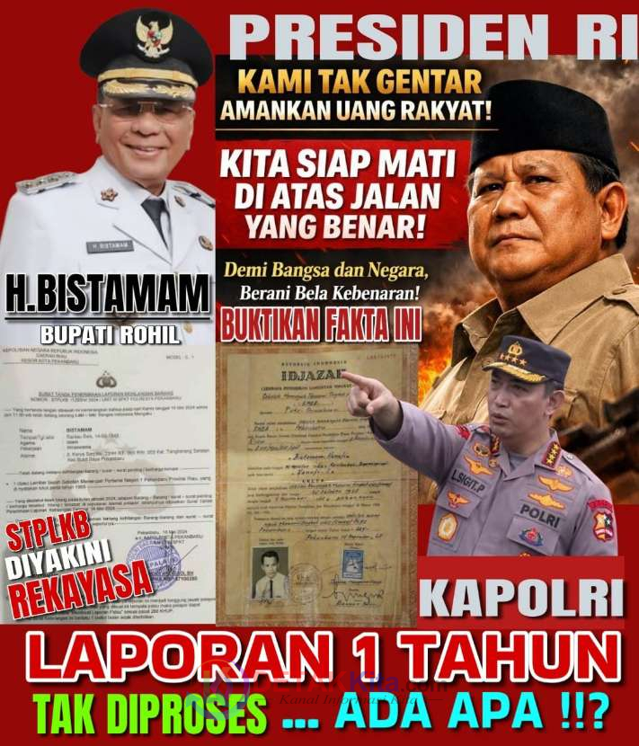 Negara Diminta Jangan Tutup Mata! Prof Sutan Nasomal Desak Presiden dan APH Periksa Bupati Rohil