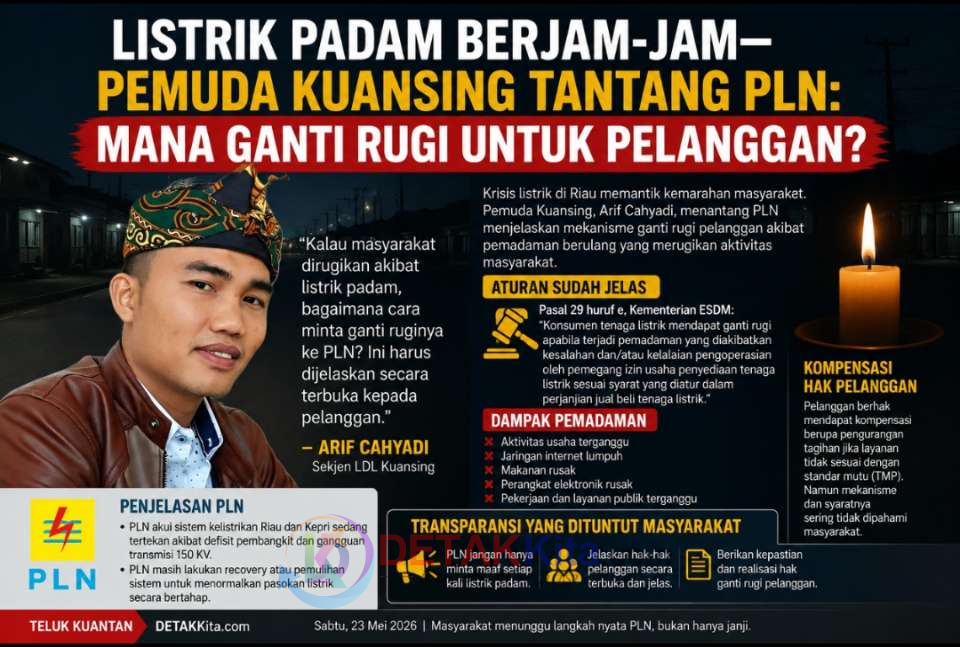 Listrik Padam Berjam-jam—Pemuda Kuansing Tantang PLN: Mana Ganti Rugi untuk Pelanggan?