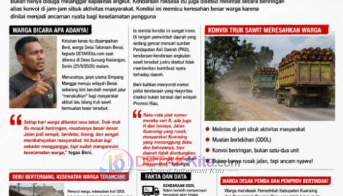 Truk Sawit Diduga Milik PT APN Menggila di Benai—Warga: “Jalan Kami Jadi Neraka Debu dan Ancaman Maut!”