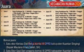 Bonus Menggiurkan di Pacu Jalur Rayon I Inuman — Ketua TP PKK Kuansing Siapkan Penghargaan Khusus untuk Tukang Tari—Onjai dan Timbo Ruang Terbaik