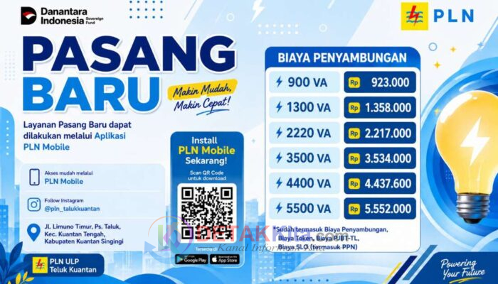 Pasang Baru Listrik Kini Cukup dari Genggaman — PLN ULP Teluk Kuantan Permudah Pelanggan Lewat PLN Mobile