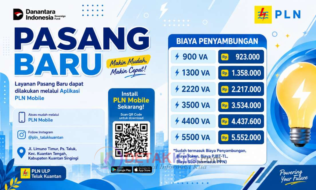 Pasang Baru Listrik Kini Cukup dari Genggaman — PLN ULP Teluk Kuantan Permudah Pelanggan Lewat PLN Mobile
