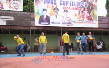 Bupati—Kapolres dan Ketua DPRD Kompak Buka Turnamen Voli Sangau — Ribuan Warga Padati Arena
