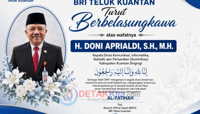 BRI Teluk Kuantan Sampaikan Duka Mendalam atas Wafatnya H Doni Aprialdi