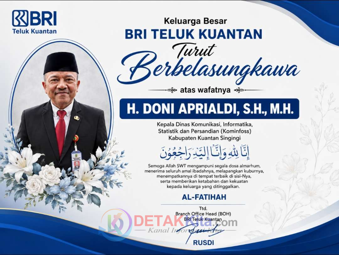 BRI Teluk Kuantan Sampaikan Duka Mendalam atas Wafatnya H Doni Aprialdi