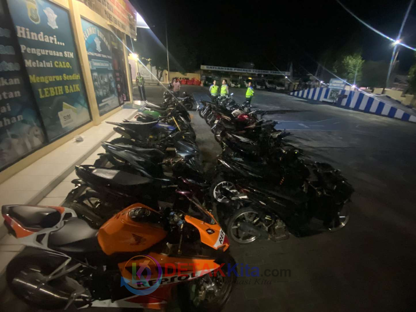 Brimob dan Polres Sapu Tebing Tinggi — Geng Motor hingga Balap Liar Diburu — 20 Motor Brong Diamankan