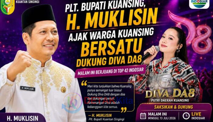 Plt Bupati Muklisin Ajak Warga dan ASN Kuansing Bersatu Dukung Diva DA8 — Malam Ini Berjuang di Top 42 Indosiar