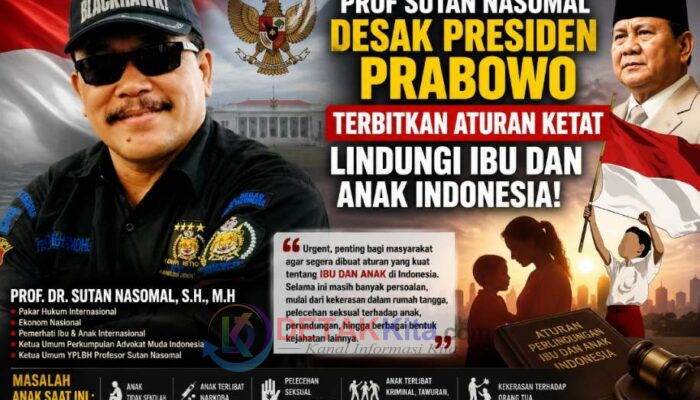 Prof Sutan Nasomal Desak Presiden Prabowo Terbitkan Aturan Ketat Lindungi Ibu dan Anak Indonesia