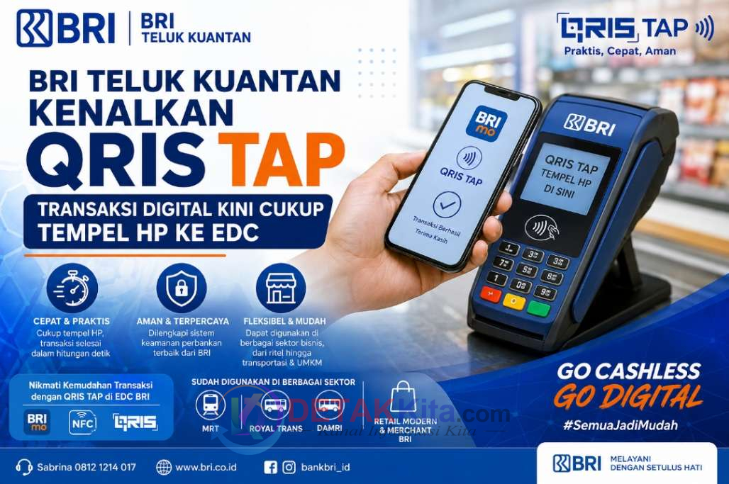 BRI Teluk Kuantan Kenalkan QRIS TAP — Transaksi Digital Kini Cukup Tempel HP ke EDC