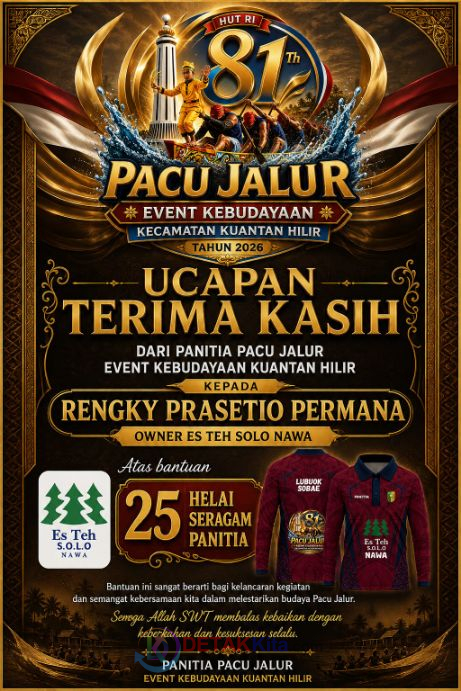 Es Teh Solo Nawa Peduli Pacu Jalur — Panitia Beri Apresiasi dan Ajak Pengusaha Lain Ikut Bergerak