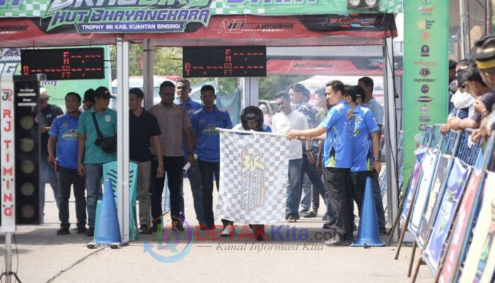 Drag Bike HUT Bhayangkara IMI Kuansing 2026 Diikuti 700 Starter dari Empat Provinsi — Plt Bupati Beri Dukungan Penuh