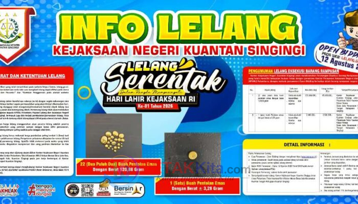 Kejari Kuansing Lelang Emas Rampasan Negara — Nilainya Tembus Rp280 Juta Lebih