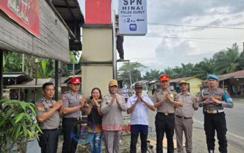 BRI Stabat Pasang Pylon Penunjuk Arah SPN Hinai — KA SPN Polda Sumut Beri Apresiasi Tinggi