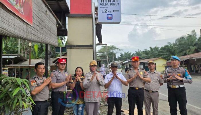BRI Stabat Pasang Pylon Penunjuk Arah SPN Hinai — KA SPN Polda Sumut Beri Apresiasi Tinggi