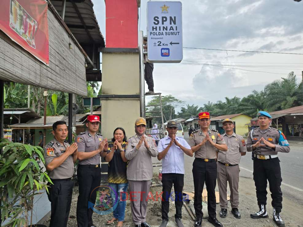 BRI Stabat Pasang Pylon Penunjuk Arah SPN Hinai — KA SPN Polda Sumut Beri Apresiasi Tinggi