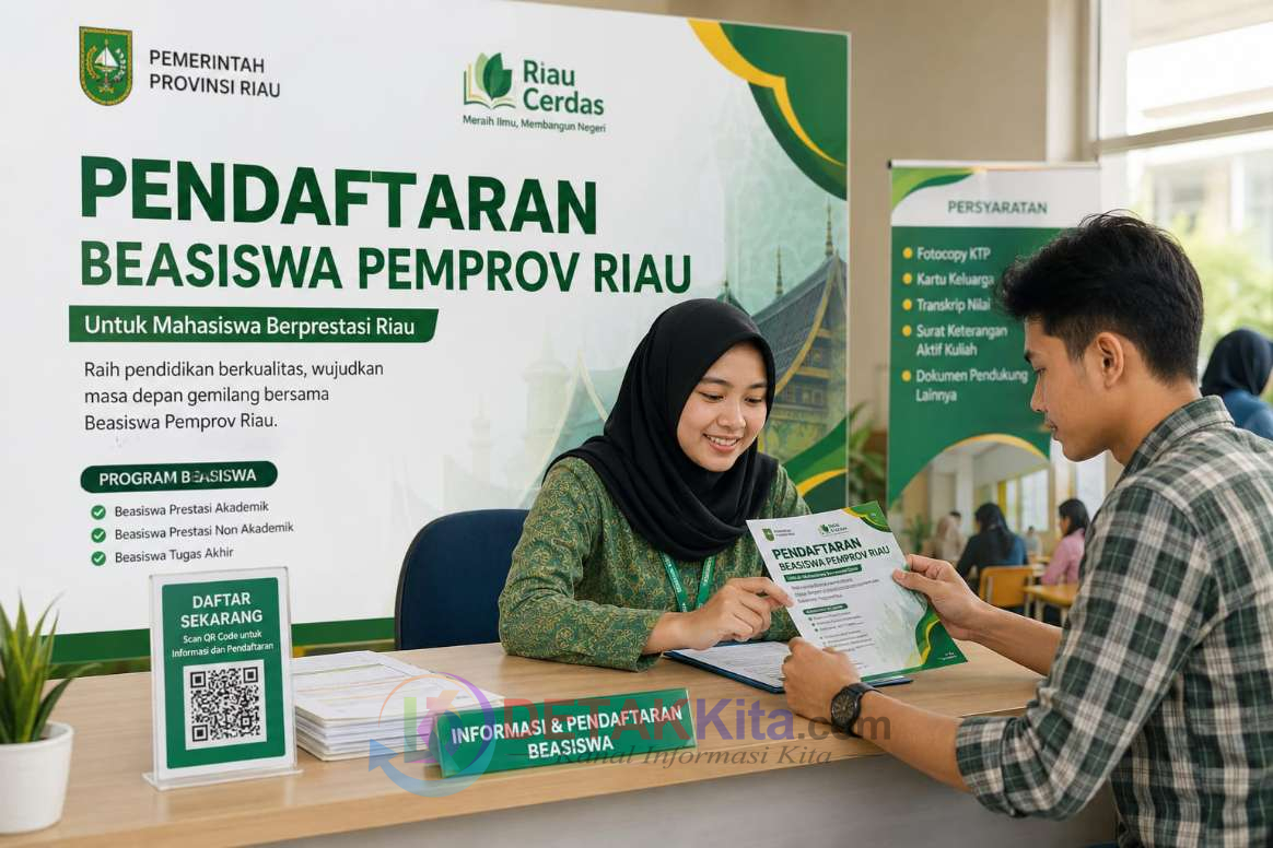 Beasiswa Riau Cerdas 2026 Resmi Dibuka! Mahasiswa Segera Daftar — Cek Syarat dan Jadwalnya