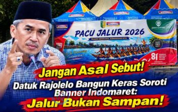 Jangan Asal Sebut! Datuk Rajolelo Bangun Keras Soroti Banner Indomaret: Jalur Bukan Sampan!