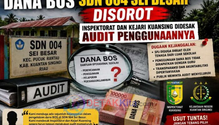Dana BOS SDN 004 Sei Besar Disorot — Inspektorat dan Kejari Kuansing Didesak Audit Penggunaannya