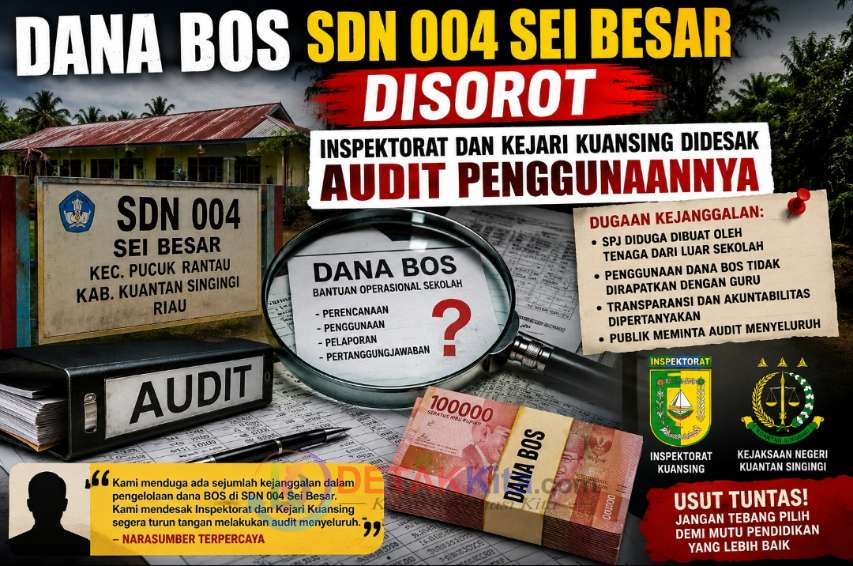 Dana BOS SDN 004 Sei Besar Disorot — Inspektorat dan Kejari Kuansing Didesak Audit Penggunaannya