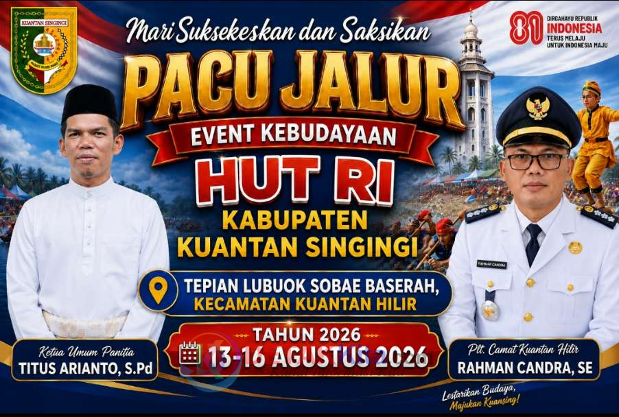 87 Jalur Sudah Mendaftar — Pacu Jalur Event Kebudayaan Kuantan Hilir 2026 Diprediksi Pecahkan Rekor Peserta