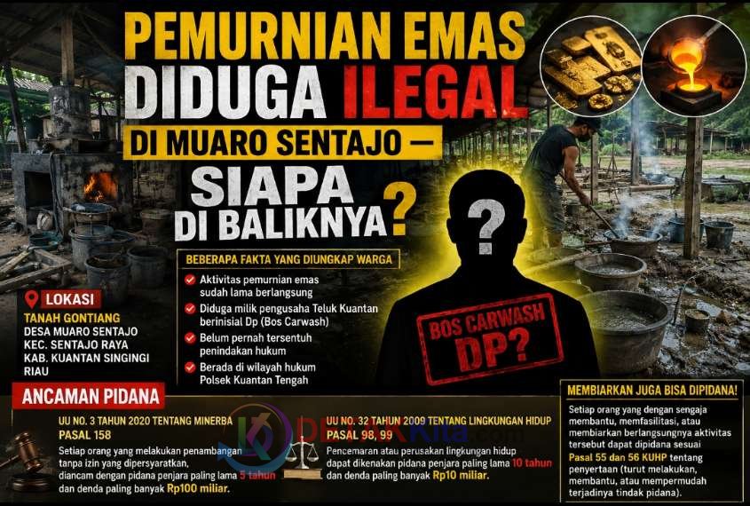 Pemurnian Emas Diduga Ilegal di Muaro Sentajo — Siapa di Baliknya?