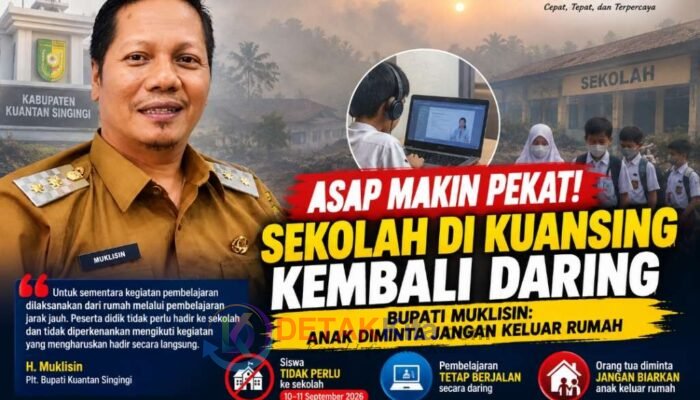 Asap Makin Pekat! Sekolah di Kuansing Kembali Daring — Bupati Muklisin: Anak Diminta Jangan Keluar Rumah