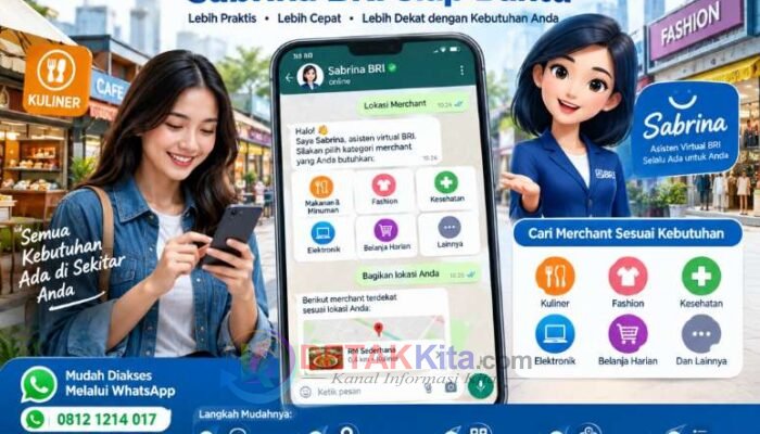 Cari Merchant Terdekat Kini Cukup Lewat WhatsApp — Sabrina BRI Siap Bantu
