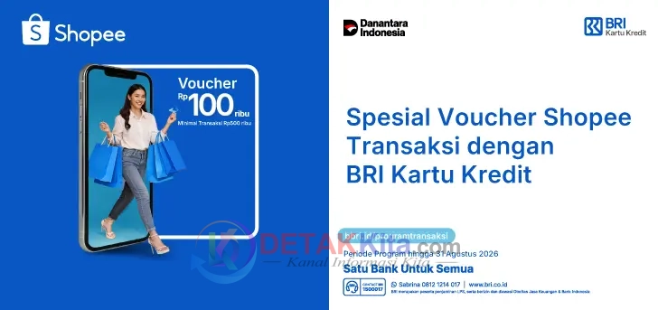 Belanja di Shopee Bisa Hemat Rp100 Ribu — Ini Promo Khusus BRI Kartu Kredit