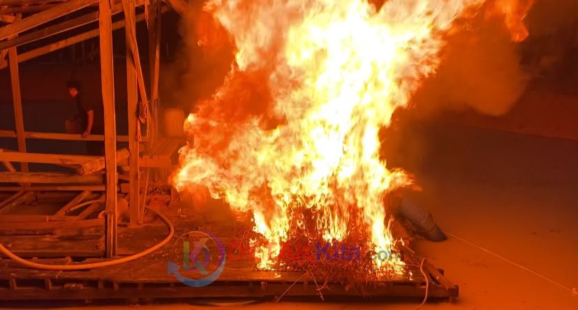 Polsek Kuantan Hilir Tindak PETI di Rawang Ogung — 4 Rakit Menyala!